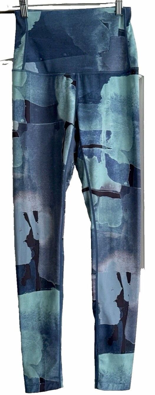 Zella Ultra High Waist Teal Design Leggings Size S EUC
